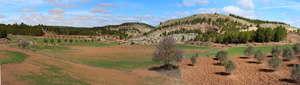 Grupo Mineralógico de Alicante.Afloramiento de Aragonito. Casas de Ves. Albacete. Alicante