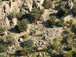 Grupo Mineralógico de Alicante.  Afloramiento de Celestina. Barranco del Mulo. Ulea. Murcia 