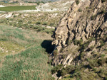 Grupo Mineralógico de Alicante.  Afloramiento de Celestina. Barranco del Mulo. Ulea. Murcia 