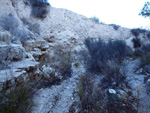 Afloramiento de marcasitas, Rambla en finca La Canyaeta Blanca, Agost, Alicante