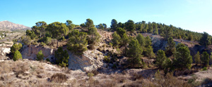 Afloramiento de marcasitas, Rambla en finca La Canyaeta Blanca, Agost, Alicante