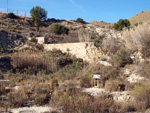 Afloramiento de marcasitas, Rambla en finca La Canyaeta Blanca, Agost, Alicante